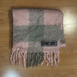 Victoria's Secret Pink and Gray Checkered Scarf